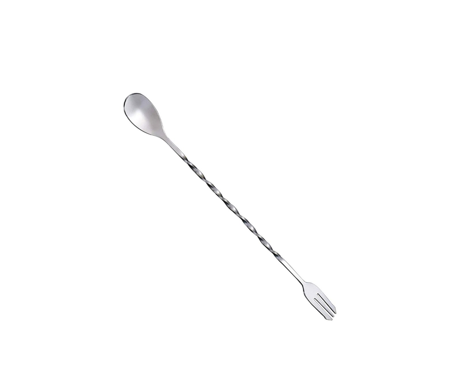STAINLESS STEEL LONG MIXING SPOON WITH FORK 32CM