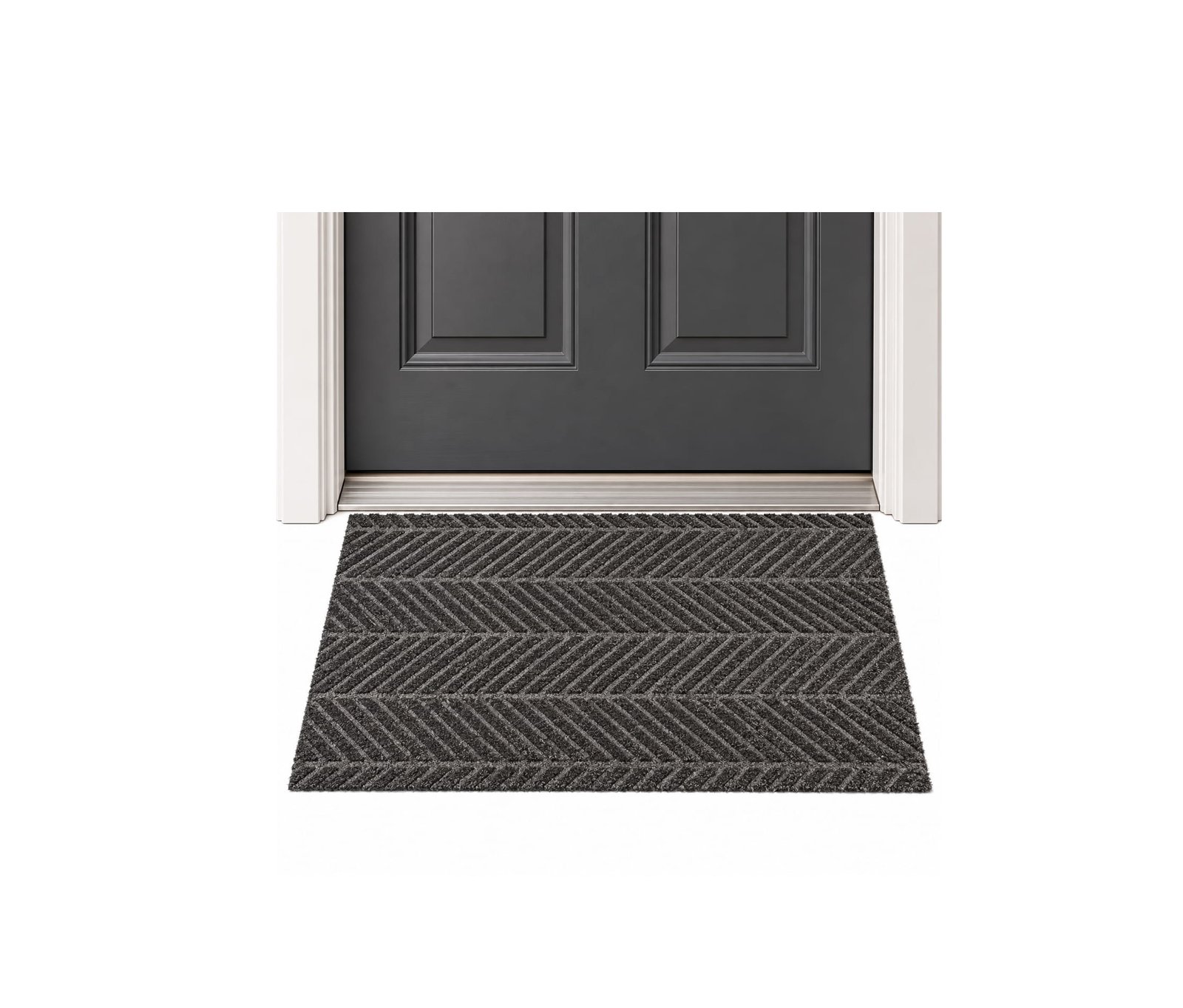 RECTANGULAR CHEVRON PATTERN DOOR MAT 80X50 CM