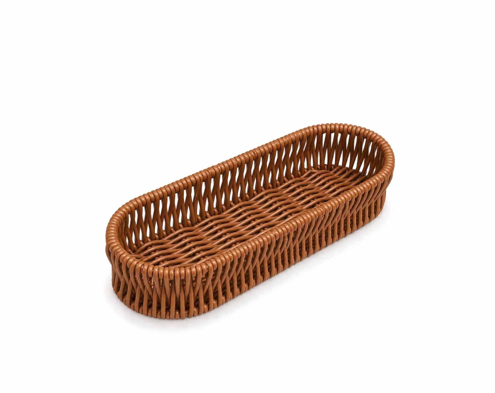 OVAL PLASTIC RATTAN MULTIPURPOSE BASKET TRAY 25CM
