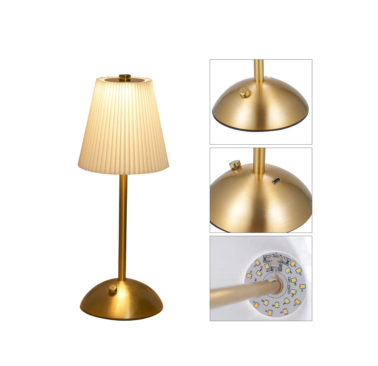 TABLE LAMP RECHARGEABLE 3-COLOR - TOUCH CONTROL