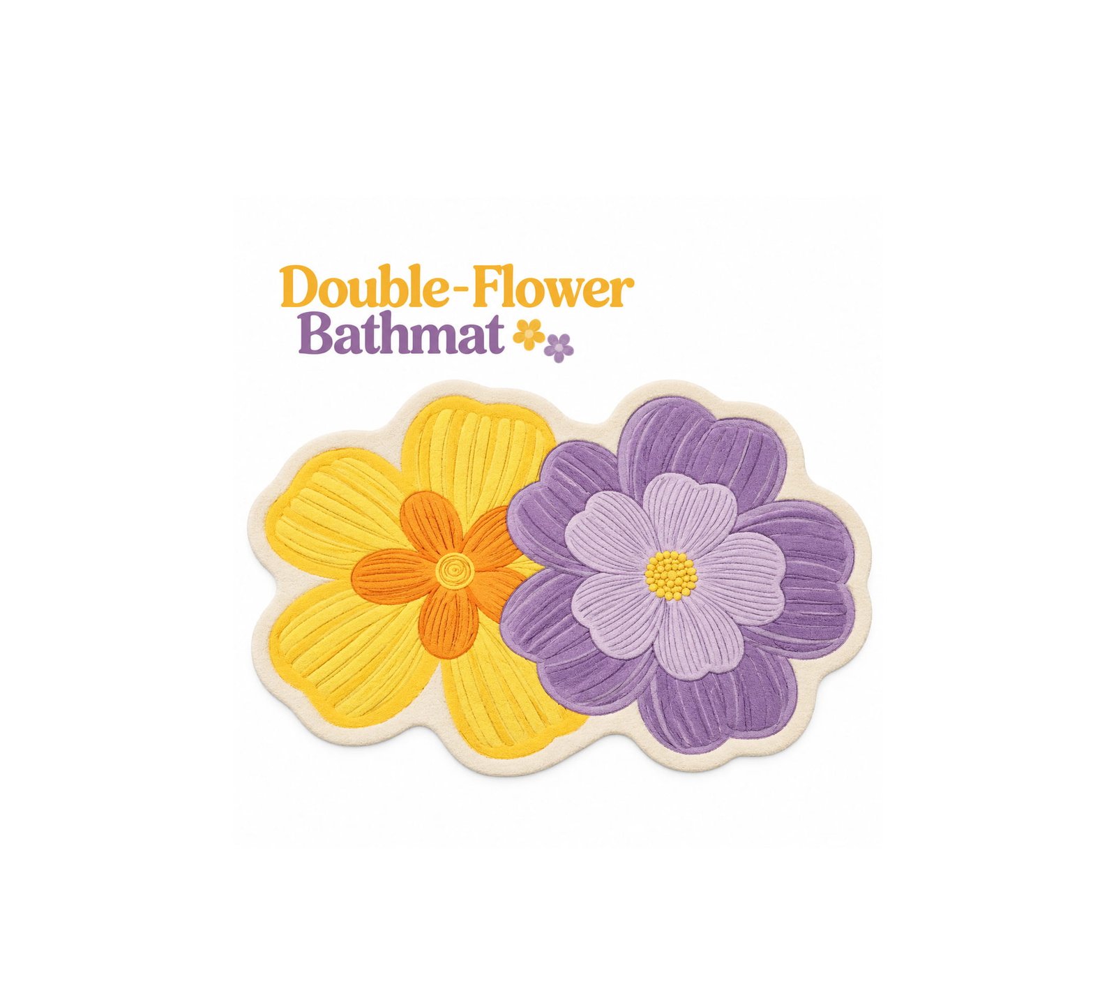 DOUBLE-FLOWER NON-SLIP ABSORBENT BATHMAT 80CM