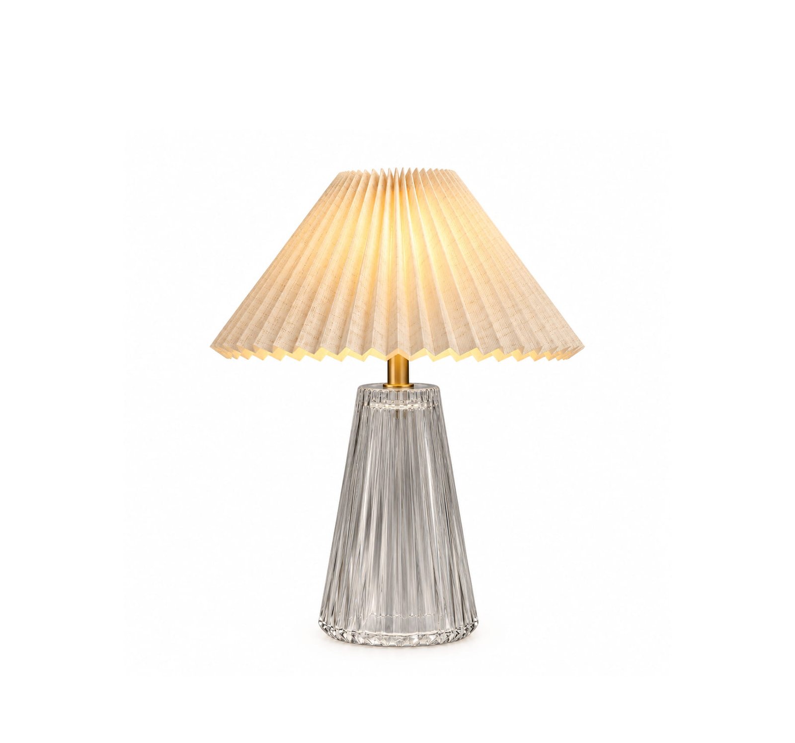 DECORATIVE GLASS TABLE LAMP WITH SHADE 23CM