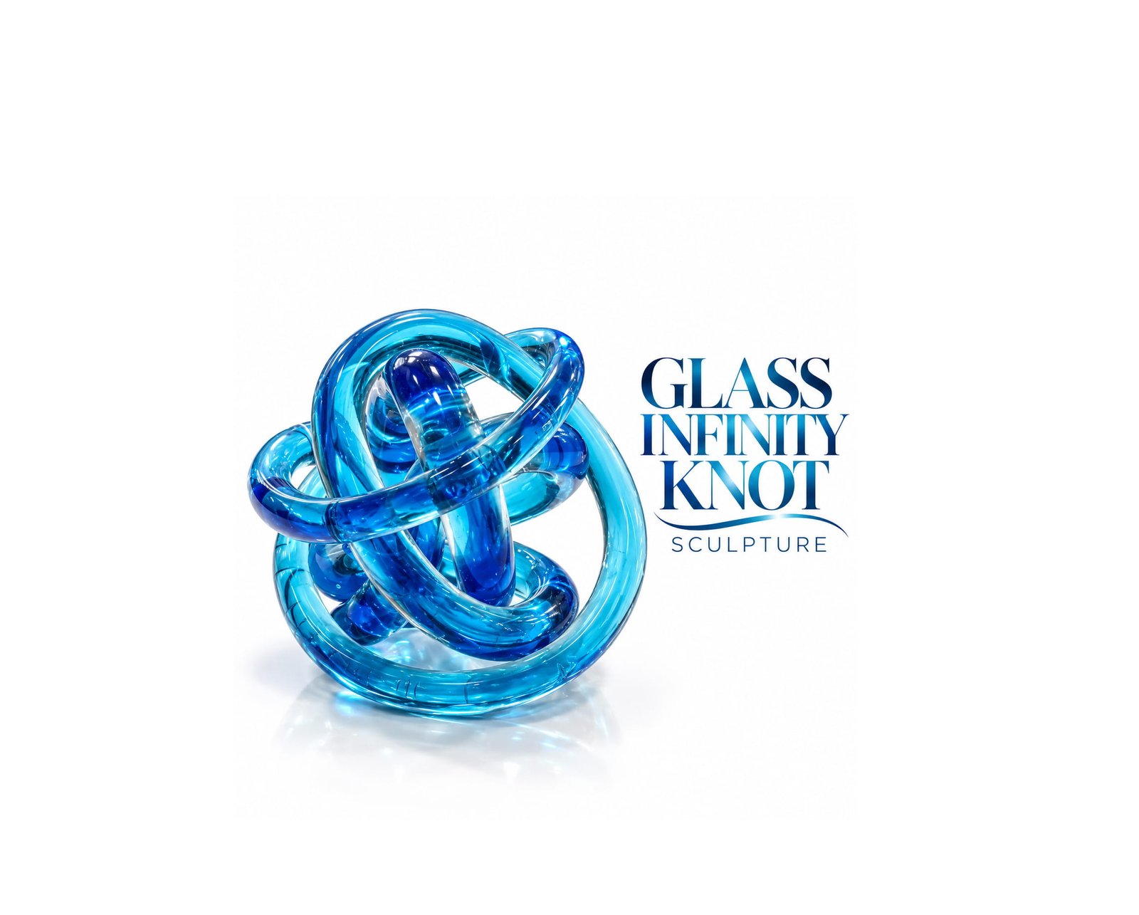 DECORATIVE GLASS INFINITY KNOT SCULPTURE 10 CM