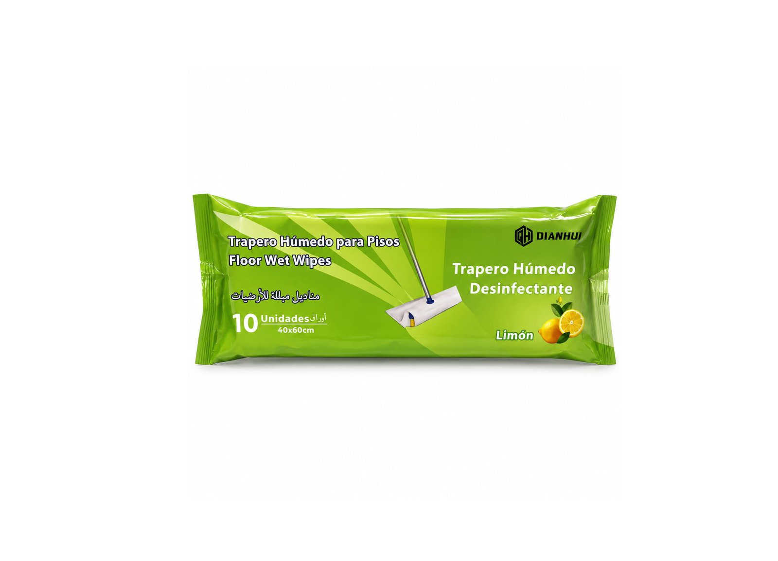 DISPOSABLE FLOOR WET WIPES 10 PCS LEMON SCENT