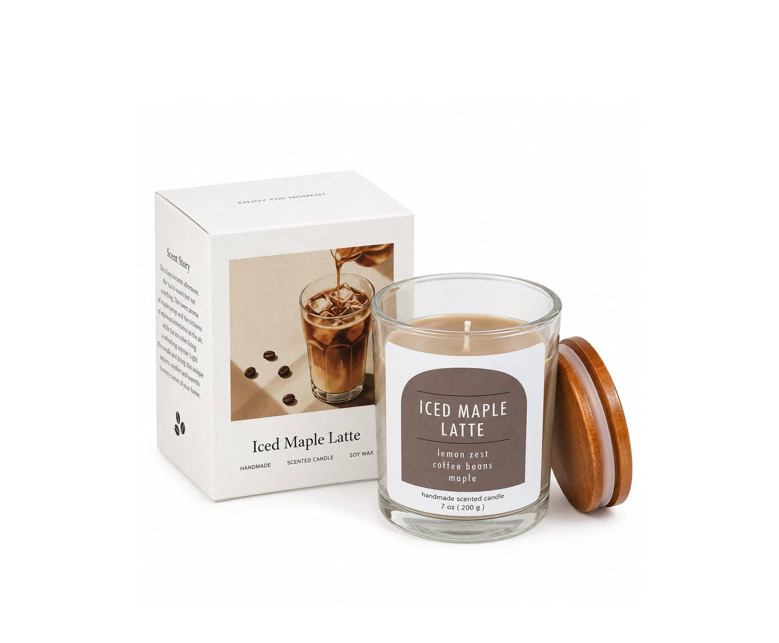 HANDMADE COFFEE SCENTED SOY WAX CANDLE 200G