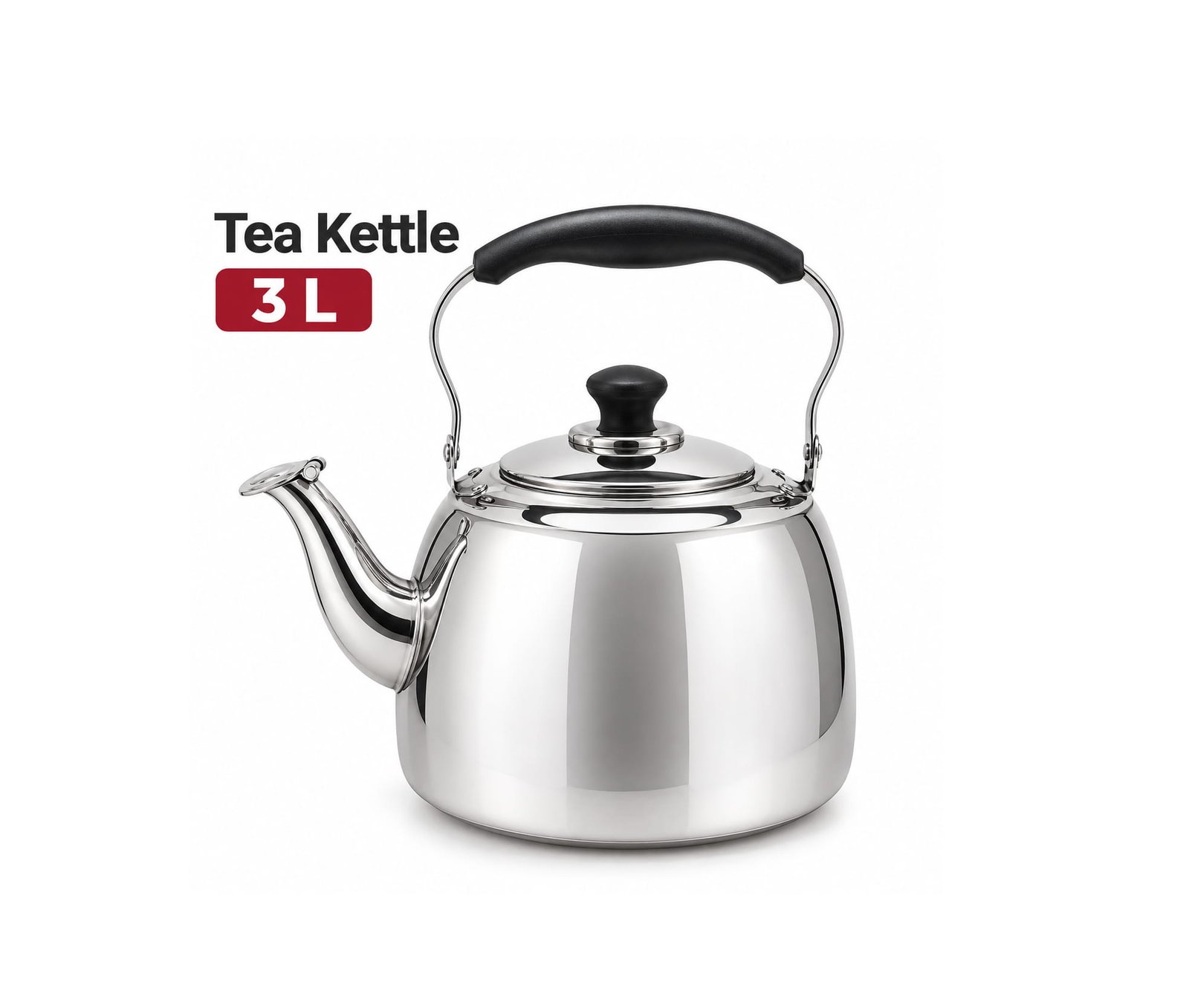 WHISTLING TEA KETTLE 3 L SILVER STAINLESS STEEL