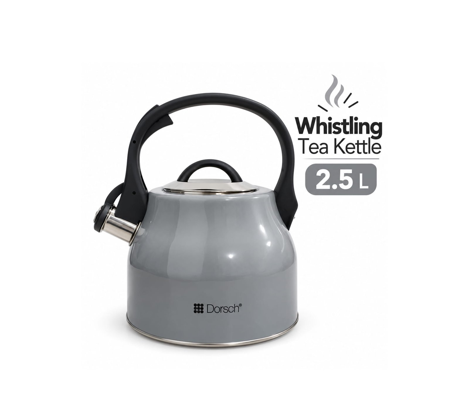WHISTLING TEA KETTLE 2.5L - BUILT-IN FILTER DORSCH