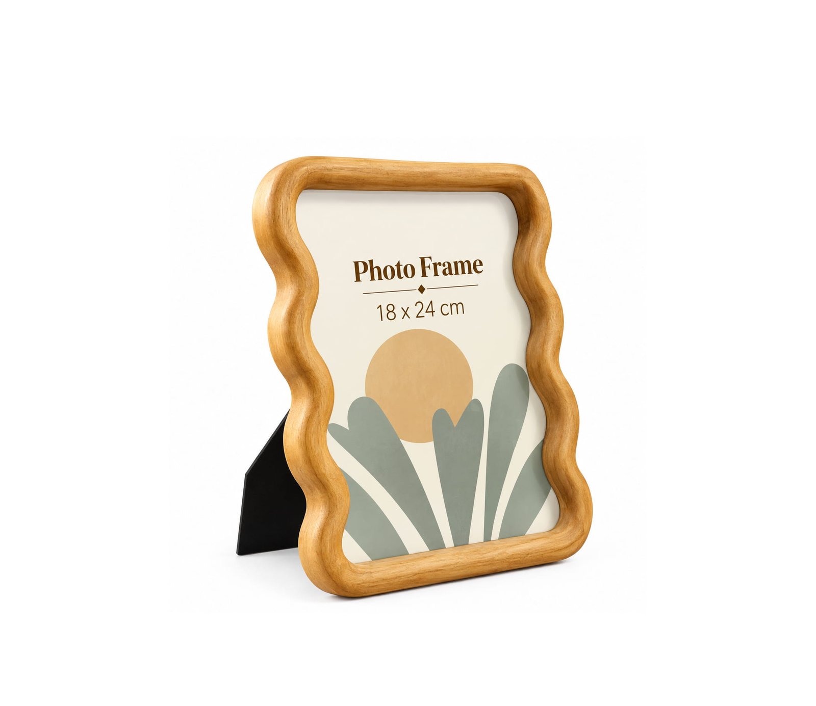 WAVY WOODEN PHOTO FRAME FOR TABLE DECOR 28 CM