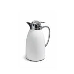 THERMOS WHITE VACUUM FLASK STAINLESS STEEL DOSTHOFF – 1 LITER INSULATED CARAFE WITH PUSH BUTTON