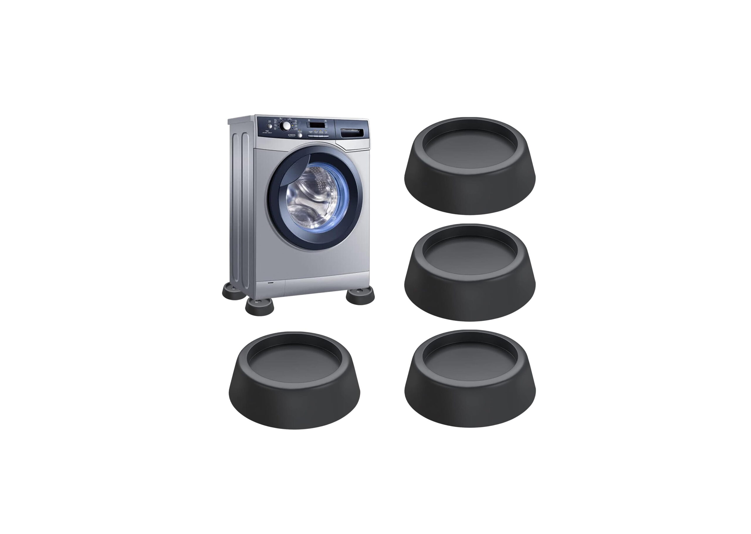 ANTI VIBRATION PADS FOR WASHING MACHINE – 4 PCS NON-SLIP RUBBER FEET PADS FOR FURNITURE (GREY)