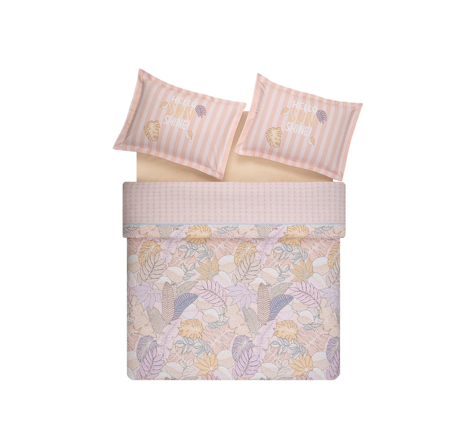 QUEEN DUVET COVER SET LIA SALMON 100% COTTON