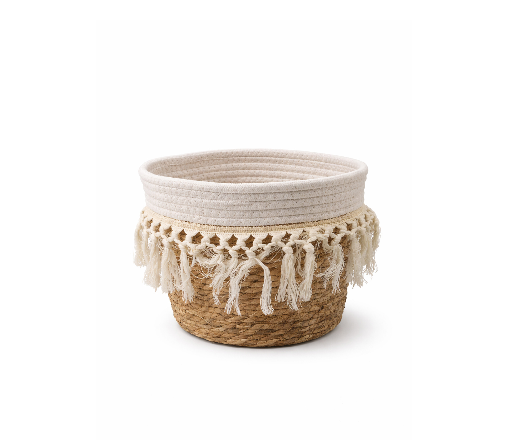 DECORATIVE BASKET WOVEN STORAGE - NATURAL SEAGRASS BASKET