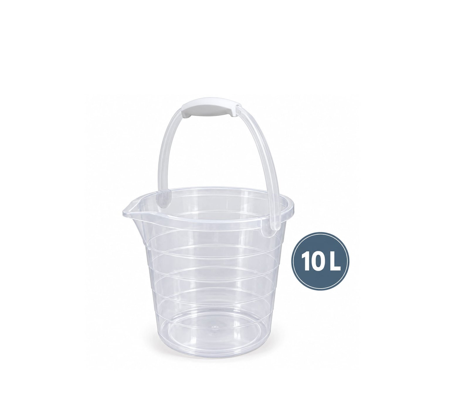 TRANSPARENT PLASTIC STEPPED CLEANING BUCKET 10L