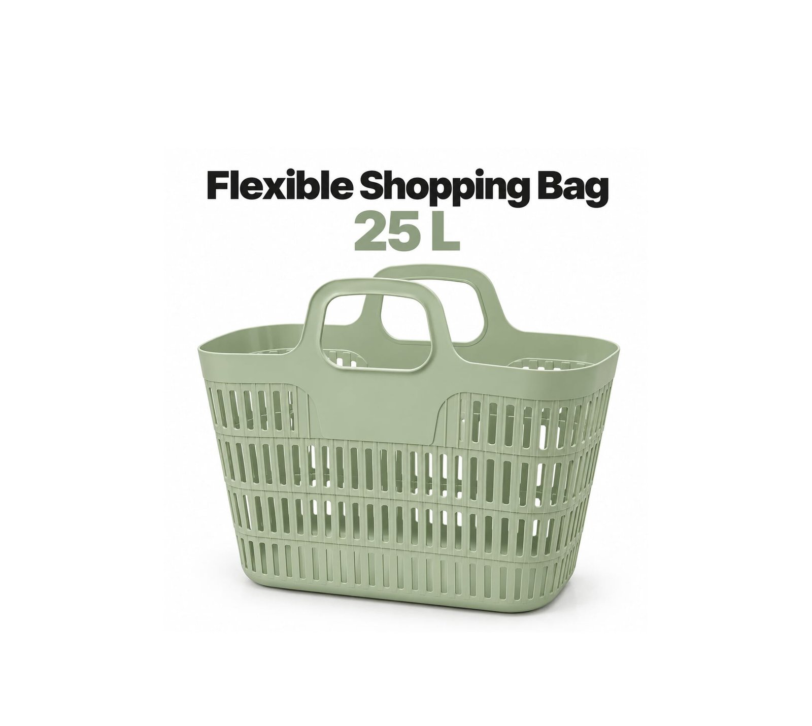 FLEXIBLE PLASTIC SHOPPING BAG WITH HANDLES 25 L