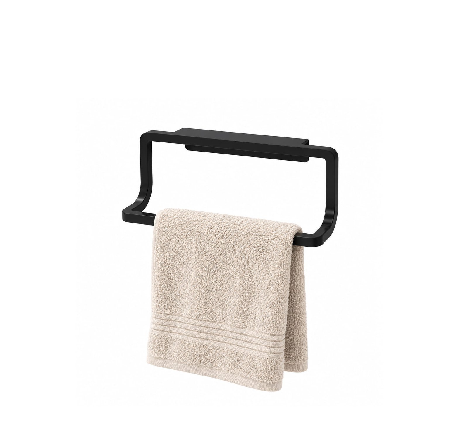 OVER-CABINET HAND TOWEL HOLDER – PLASTIC BLACK