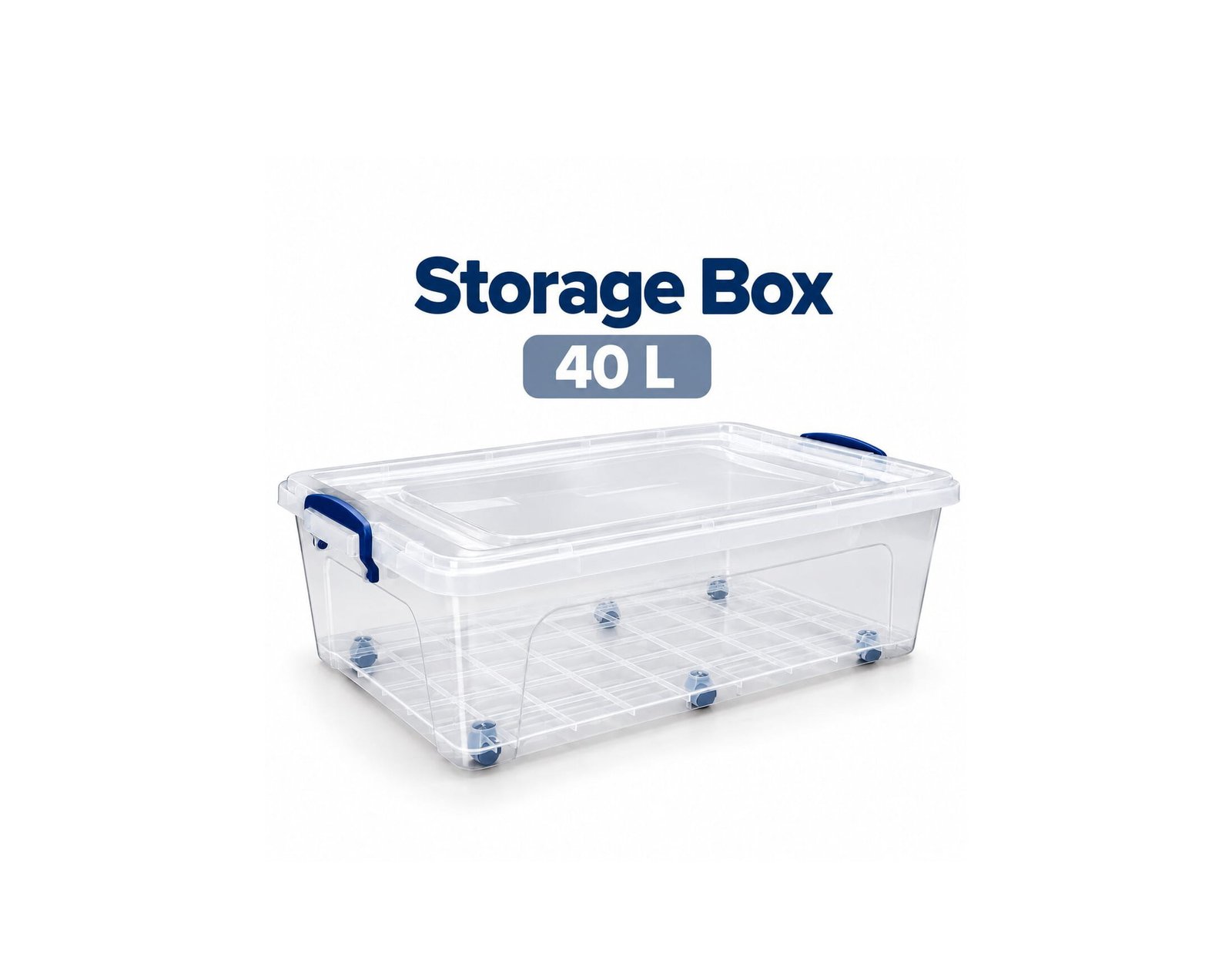 LOW-PROFILE STORAGE BOX 40 L WITH 6 WHEELS