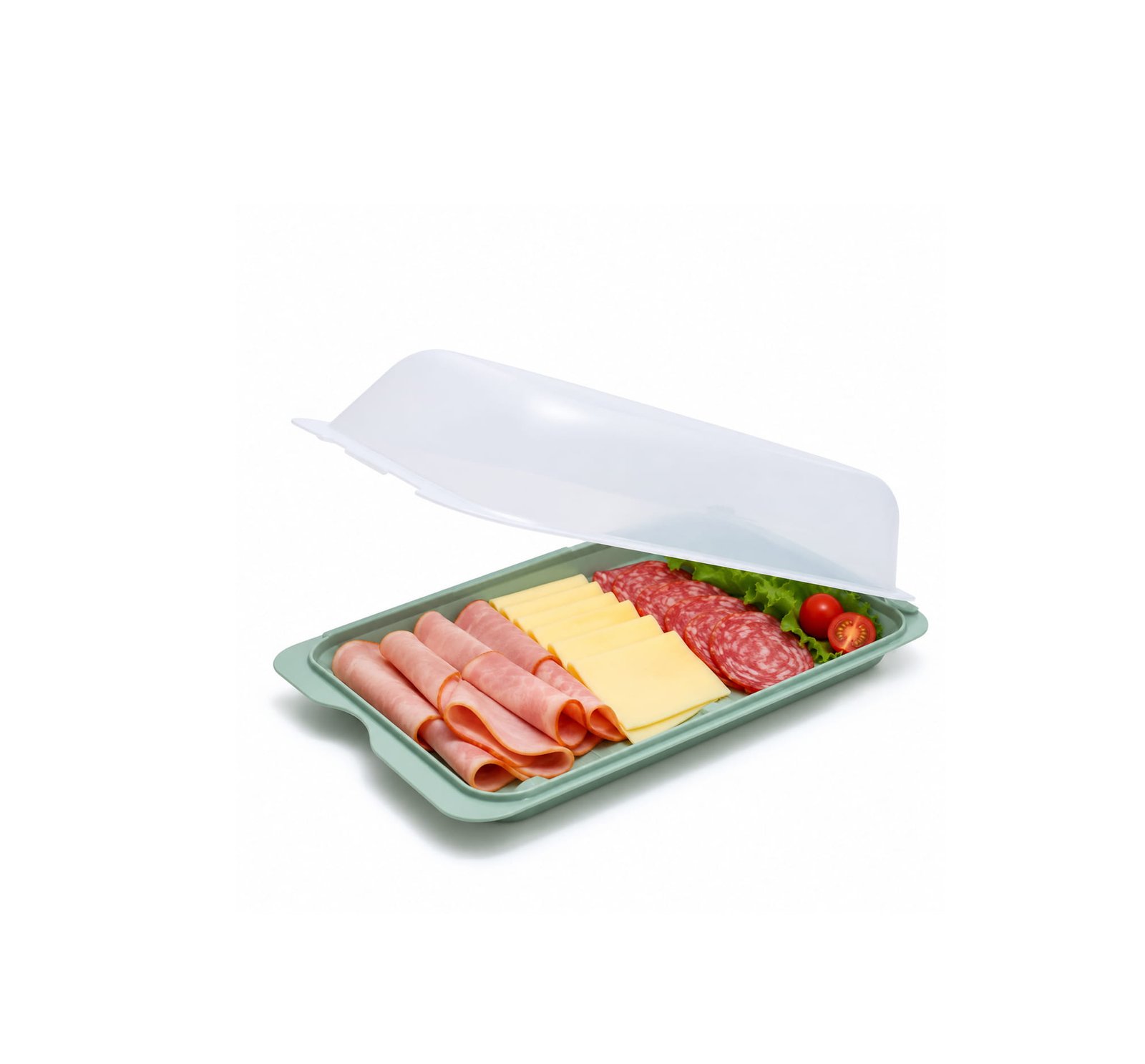 LARGE COLD CUT FOOD STORAGE CONTAINER WITH LID