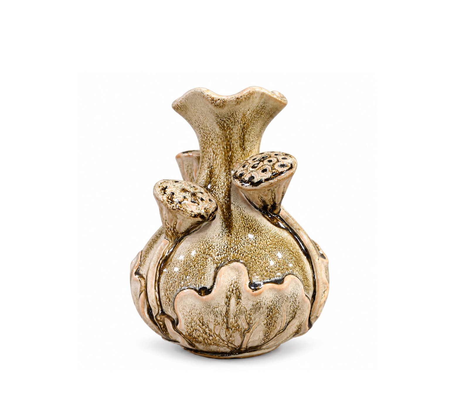DECORATIVE CERAMIC VASE WITH FLORAL DESIGN 20CM