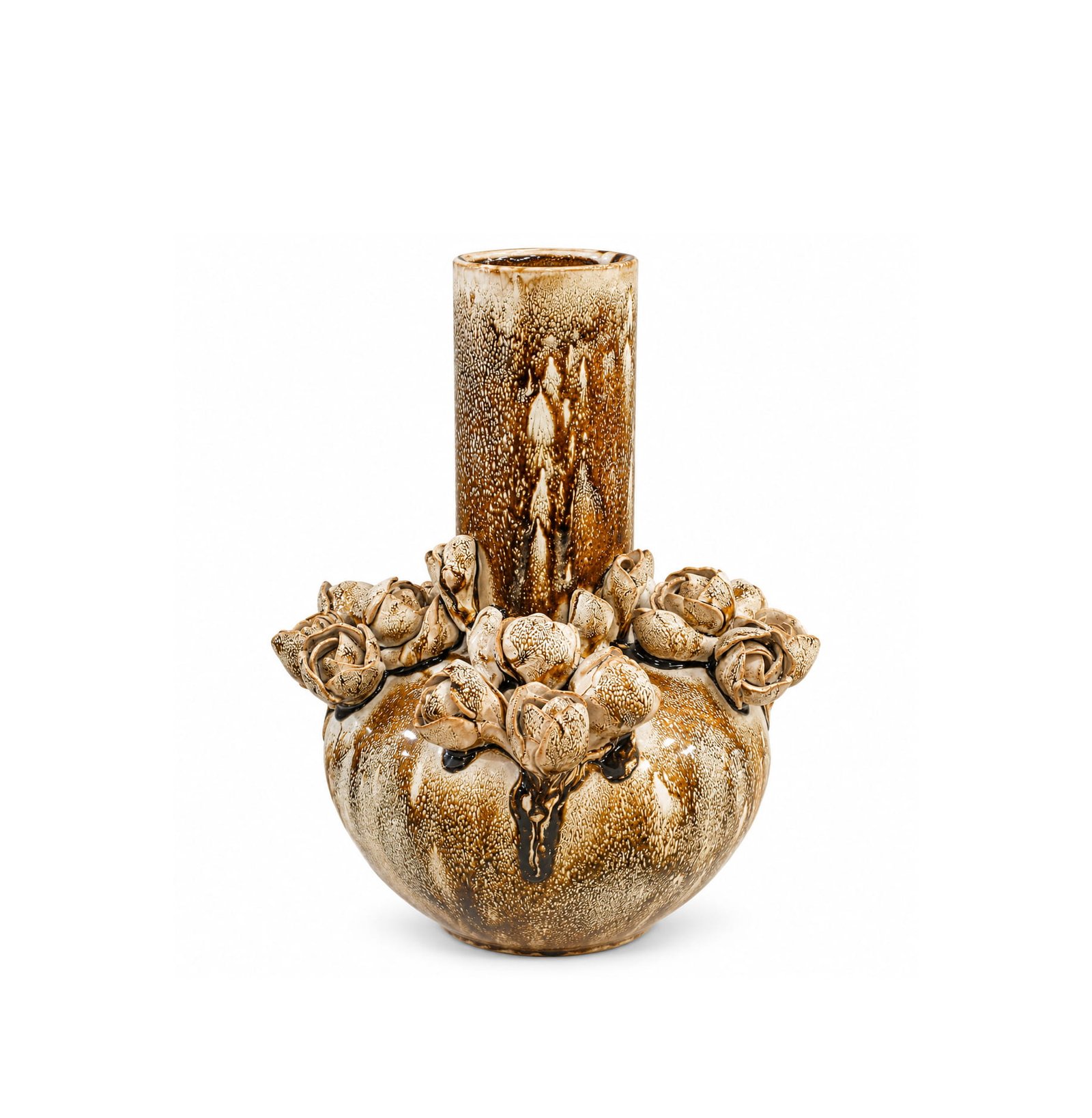 DECORATIVE CERAMIC VASE WITH ROSE DESIGN 28 CM