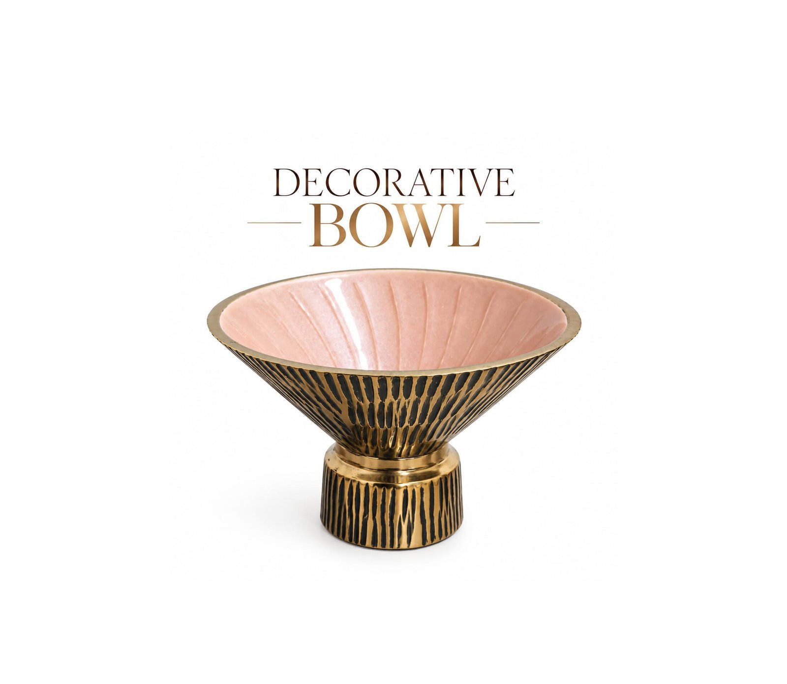 DECORATIVE PEDESTAL BOWL WITH GLOSSY INTERIOR