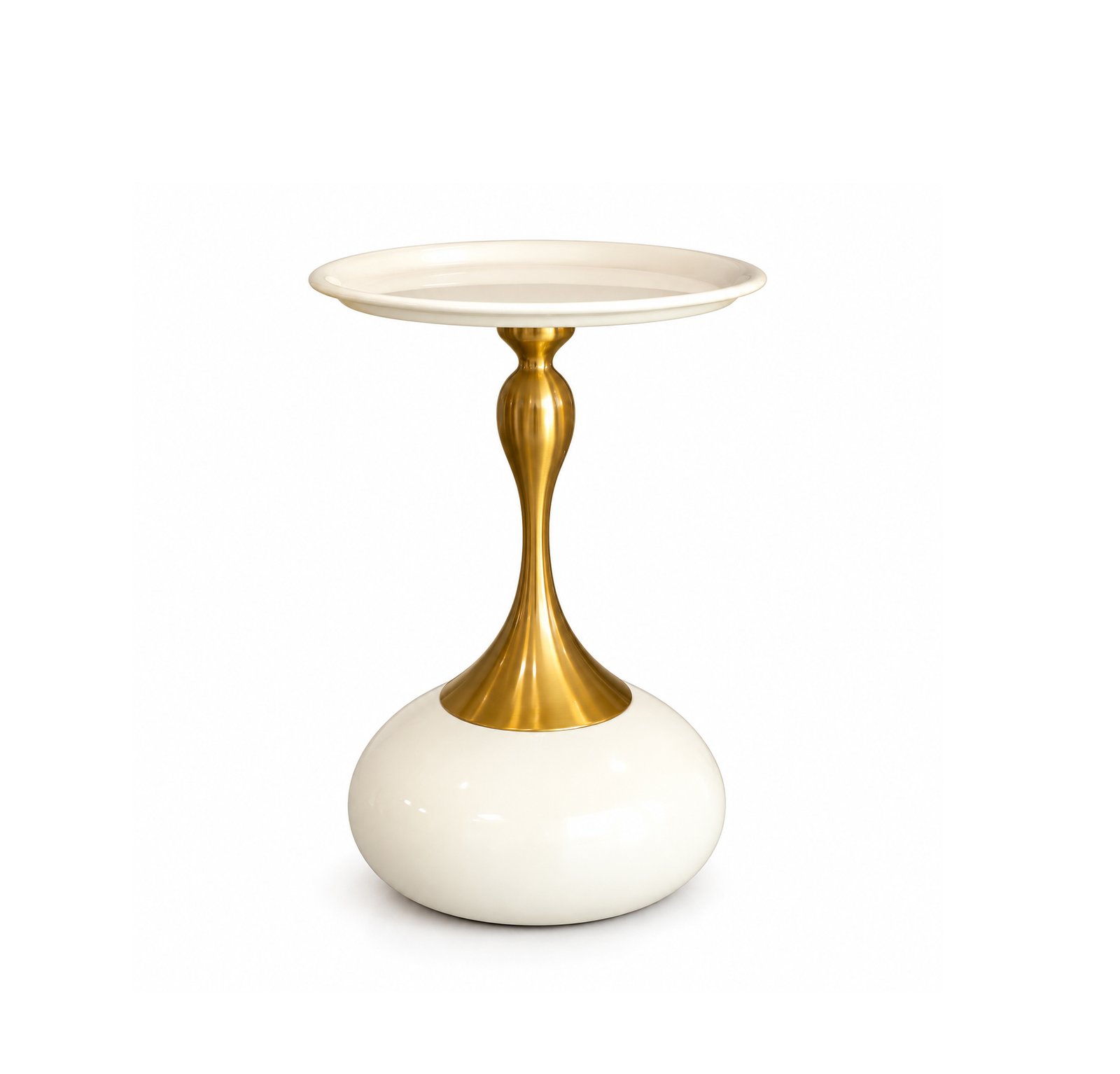 ROUND METAL SIDE TABLE WITH GOLD BASE 39.5 CM