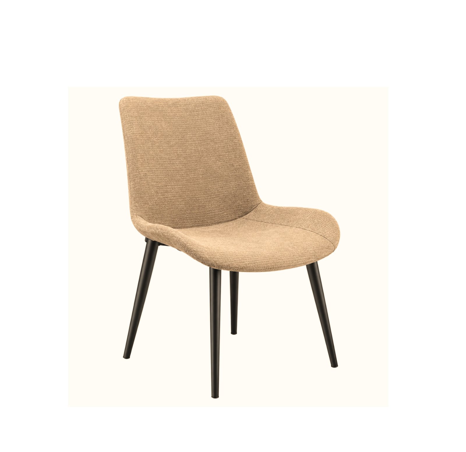 MODERN UPHOLSTERED CHAIR WITH METAL LEGS - BEIGE