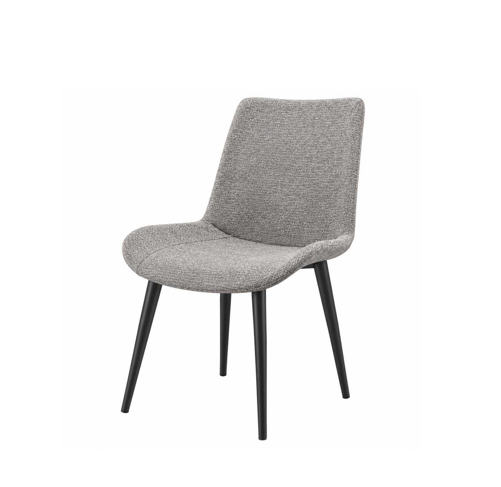 MODERN UPHOLSTERED CHAIR WITH METAL LEGS - GREY