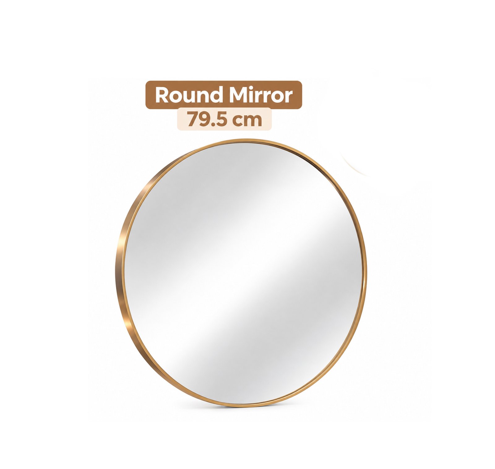 ROUND WALL MIRROR 79.5 CM WITH GOLD PLASTIC FRAME