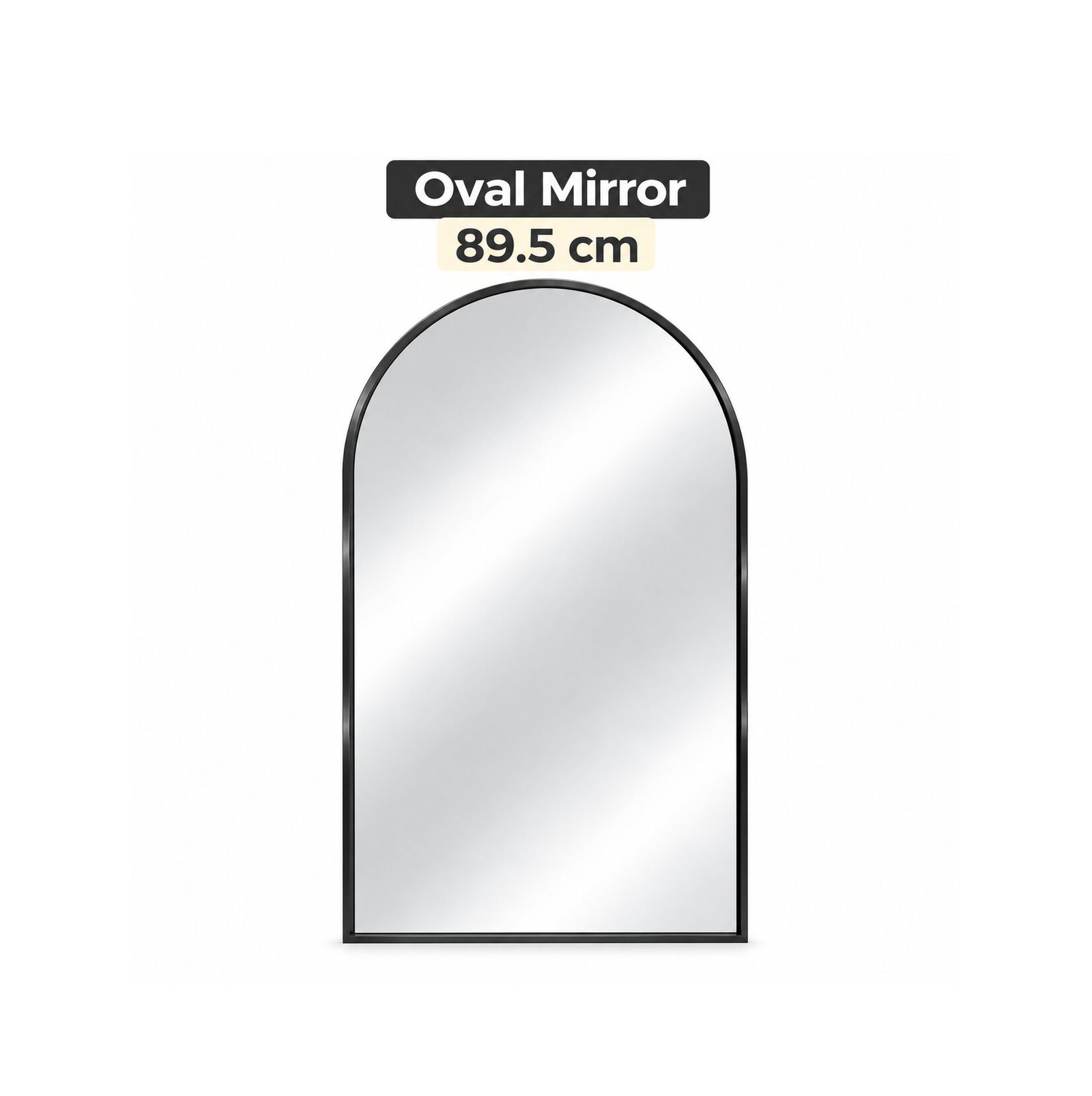 MODERN ARCHED WALL MIRROR WITH BLACK FRAME 89.5 CM