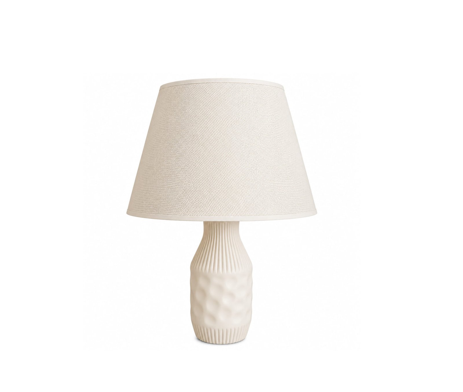 WHITE CERAMIC BEDSIDE TABLE LAMP 40 CM