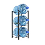 GALLON WATER JUG HOLDER – 3 TIER METAL WATER BOTTLE STAND WITH 3 SLOTS – BLACK
