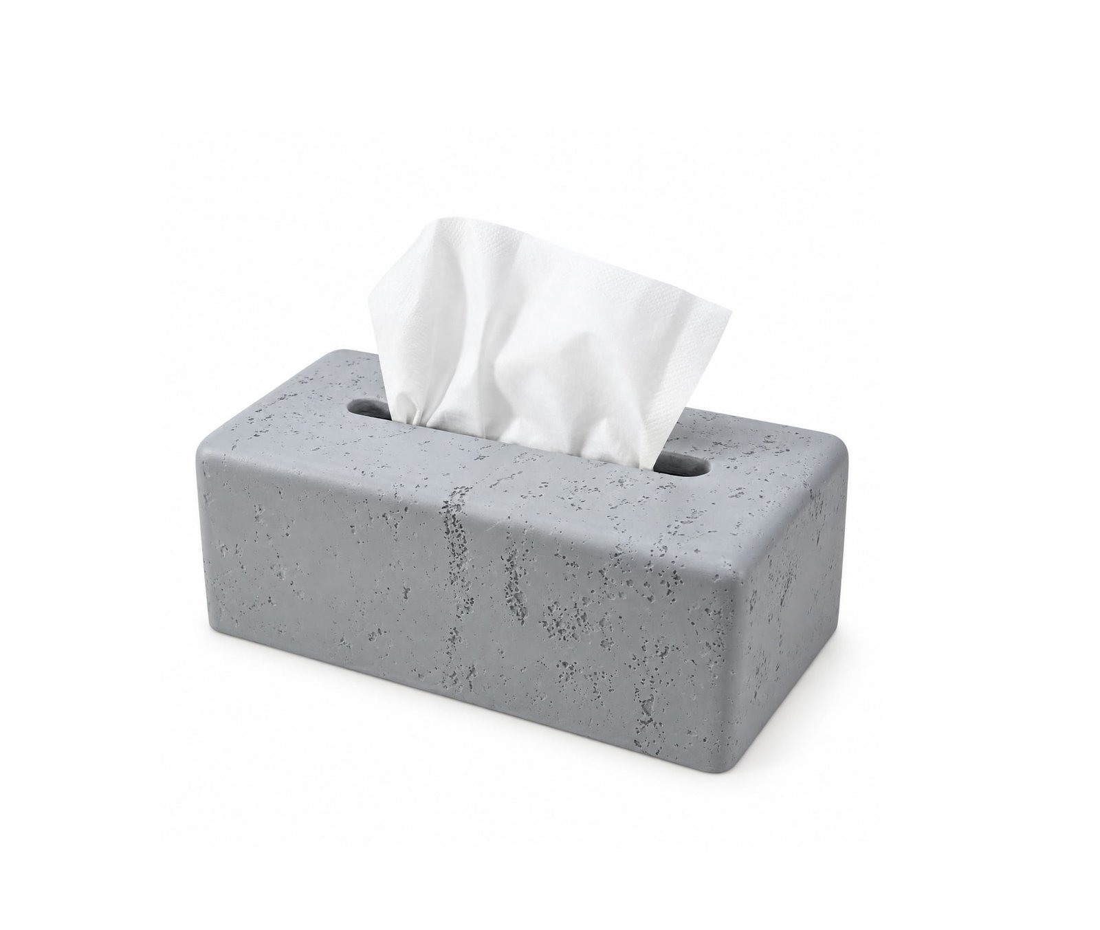 GREY MARBLE TISSUE BOX WITH DETACHABLE BASE